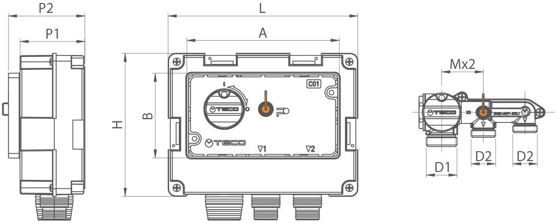 TECO Двухходовой одинарный запорный газовый коллектор K2 sun-id-1427058 - Вид №3