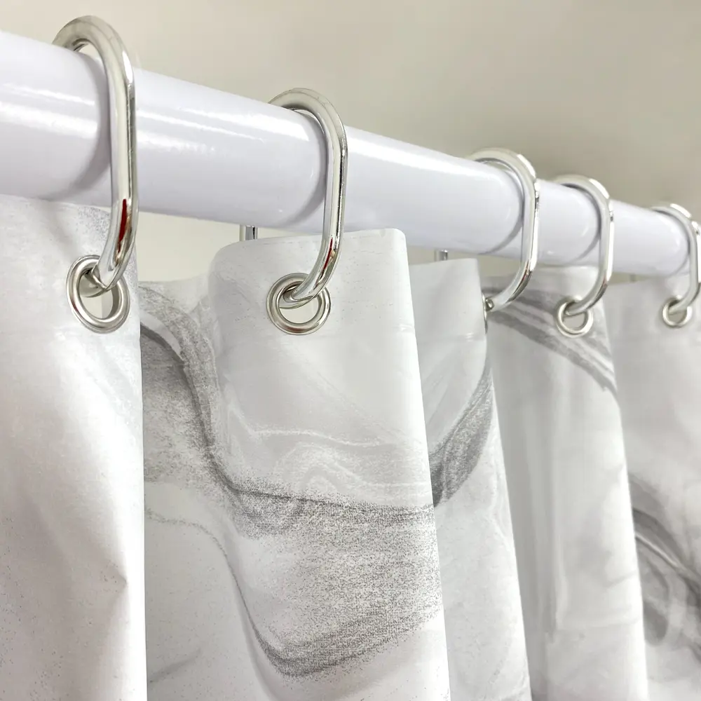 Штора для ванной Lemer Auvergne 180x180 см PEVA цвет белый/серый STLM-2169524 - Вид №3