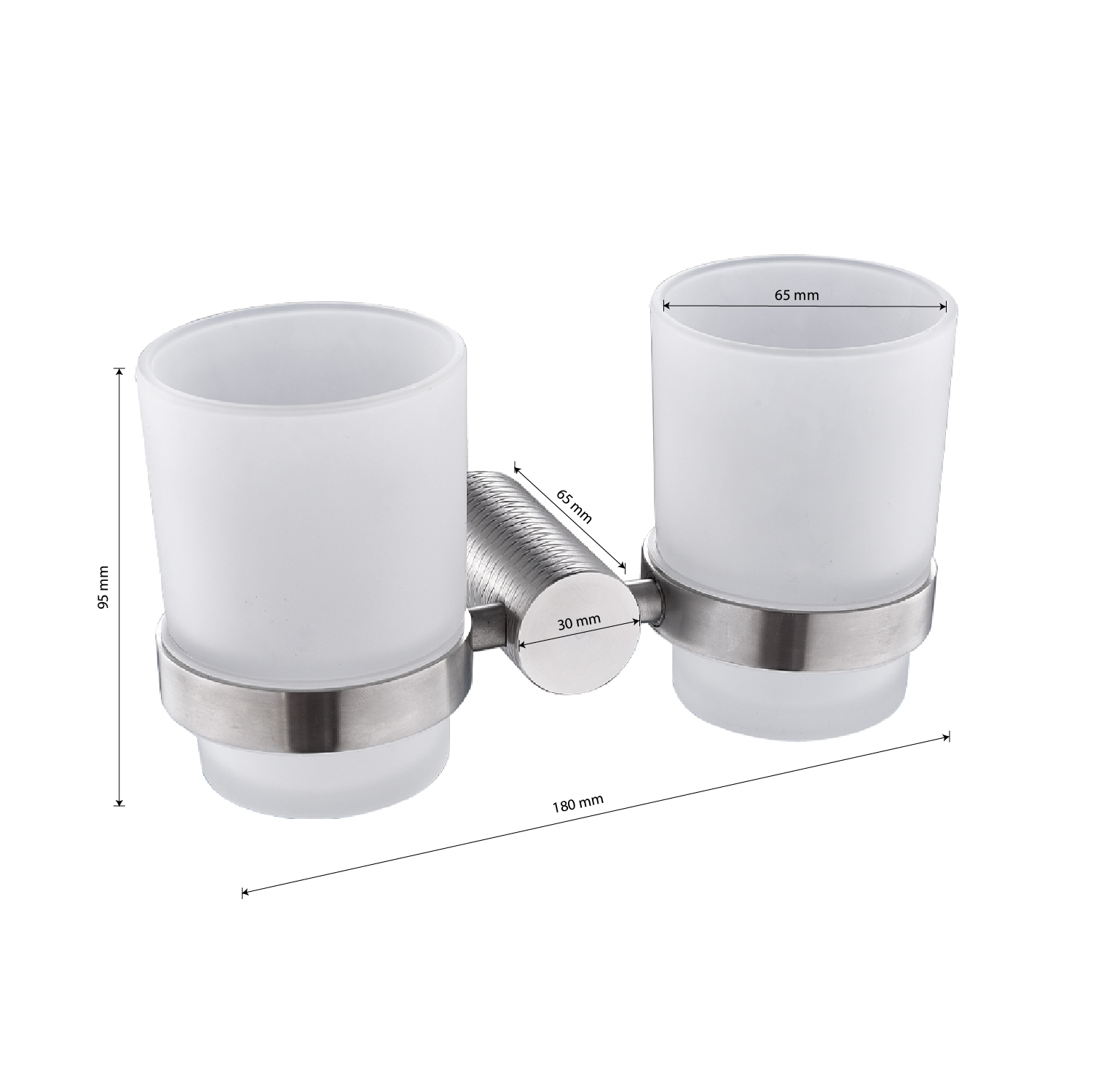 GFmark - Стакан + стакан с креплением к стене, из нержавеющей стали с резным креплением, код: 81160  - Вид №2