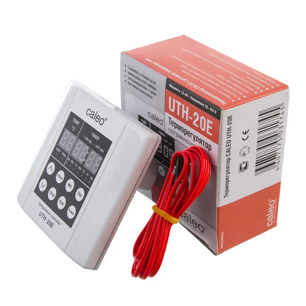 Терморегулятор для теплого пола Caleo UTH-20E цифровой, 3500 Вт, цвет белый STLM-2159700