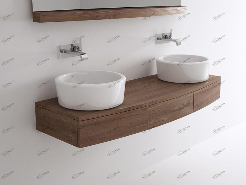 KARPENTER Двойная подвесная тумба под умывальник из дерева Miles sun-id-1503907