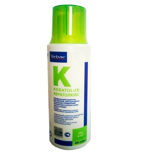 ПР0032694 Шампунь для собак и кошек лечебный Кератолюкс против кератосеборей VIRBAC 