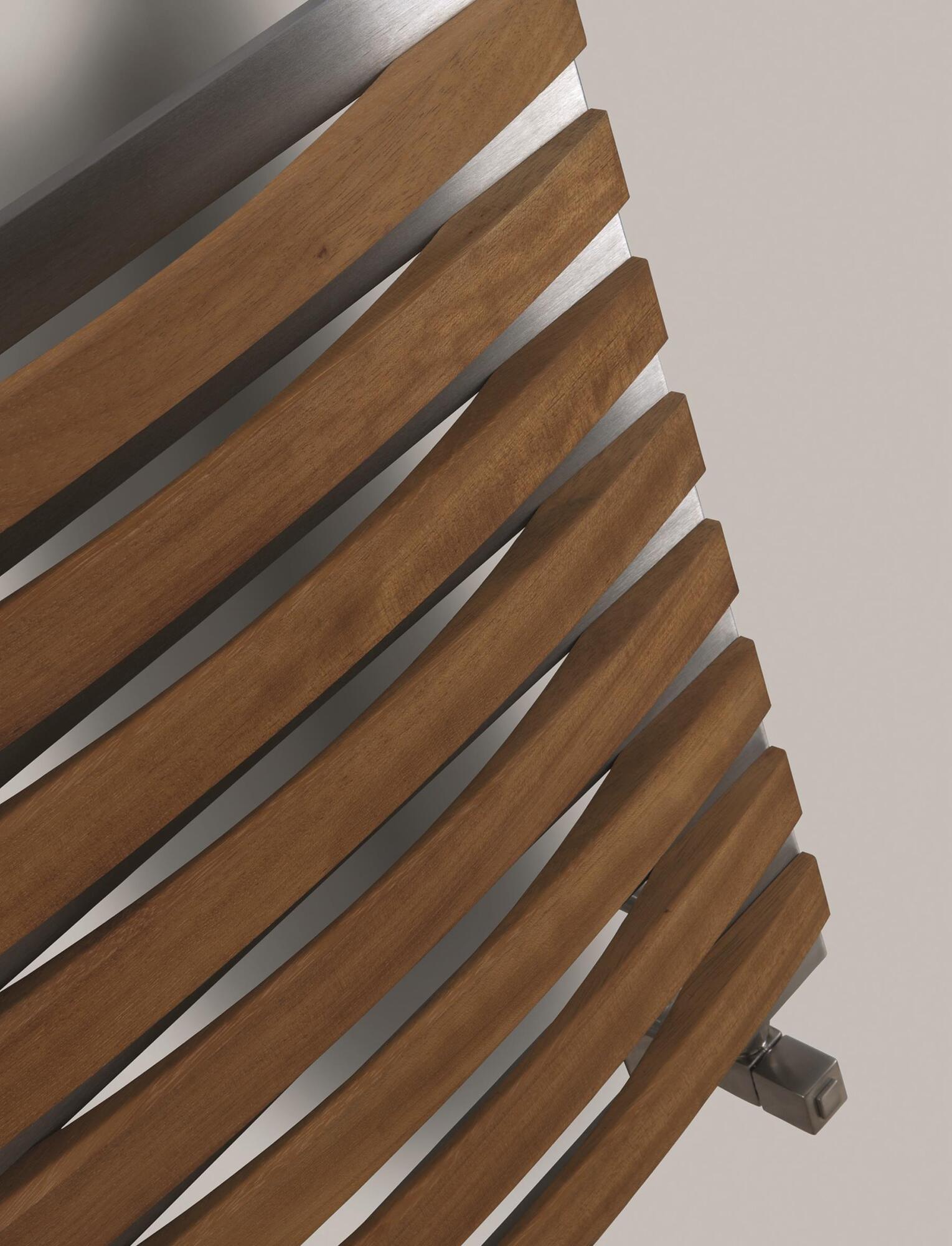 Полотенцесушитель Hammam GEMINI Wood  комбинированный; электрический или водяной Сталь;Дерево  - Вид №75