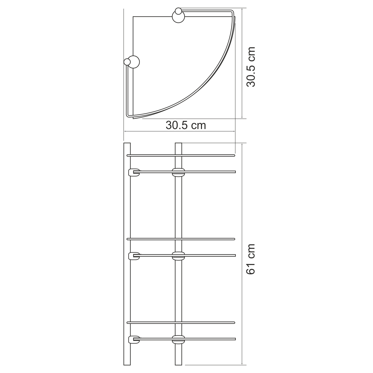 K-3633 Полка стеклянная тройная WasserKRAFT  - Вид №2