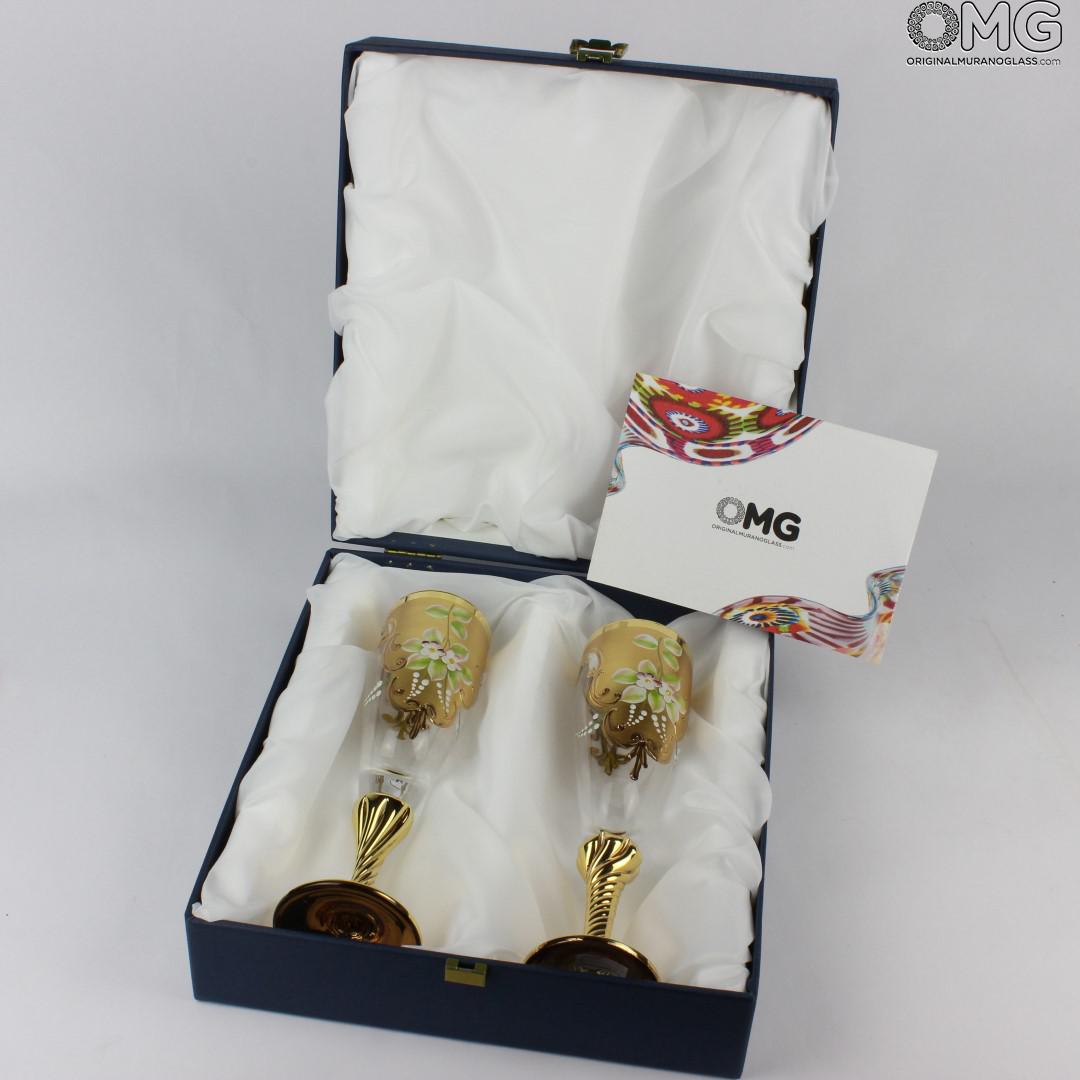 2141 ORIGINALMURANOGLASS Набор из 2 бокалов-флюте - я&ты- trefuochi 6 см  - Вид №1