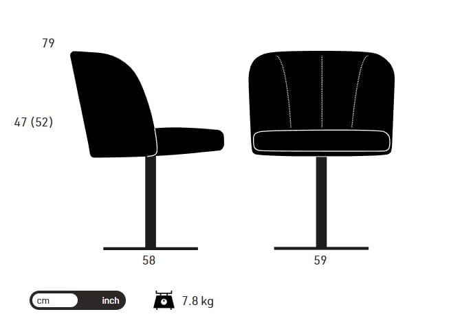 Вращающийся мягкий стул KFF Gaia Line ARCH-00145451 - Вид №6