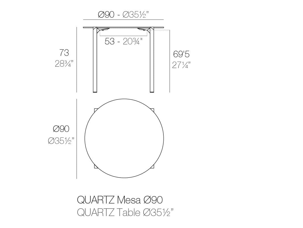 Полипропиленовый круглый садовый стол Vondom кварц ARCH-00022712 - Вид №3