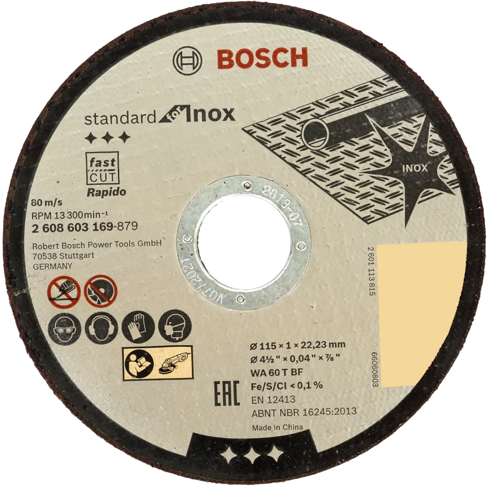 Диск отрезной по нержавеющей стали тип 41 Bosch Professional 2608603169 115x22.2x1 мм STLM-2178363