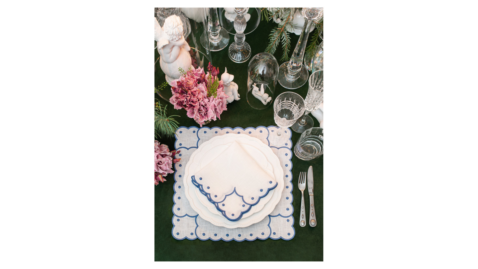 10677603 Truffle Bee Набор плейсматов-салфеток Truffle Bee Montreux 43см, 2шт, бело-синий, лен Ткань - Вид №3