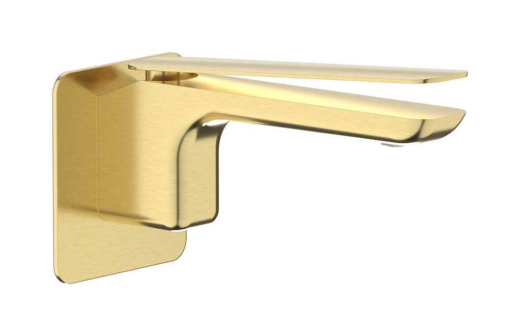 Встроенный в стену смеситель для раковины на 1 отверстие в комплекте с донным клапаном WE ARE IB k2209is Brushed Pale Gold K2