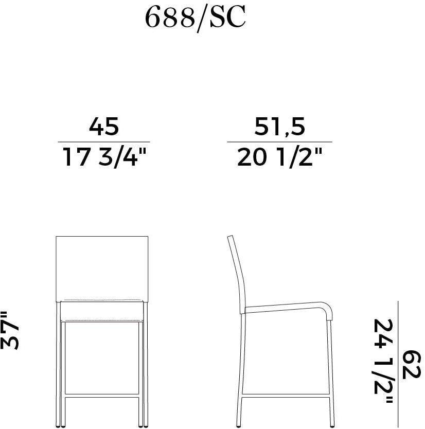 Potocco Высокий кожаный табурет со спинкой Agra 688/sc - Вид №2