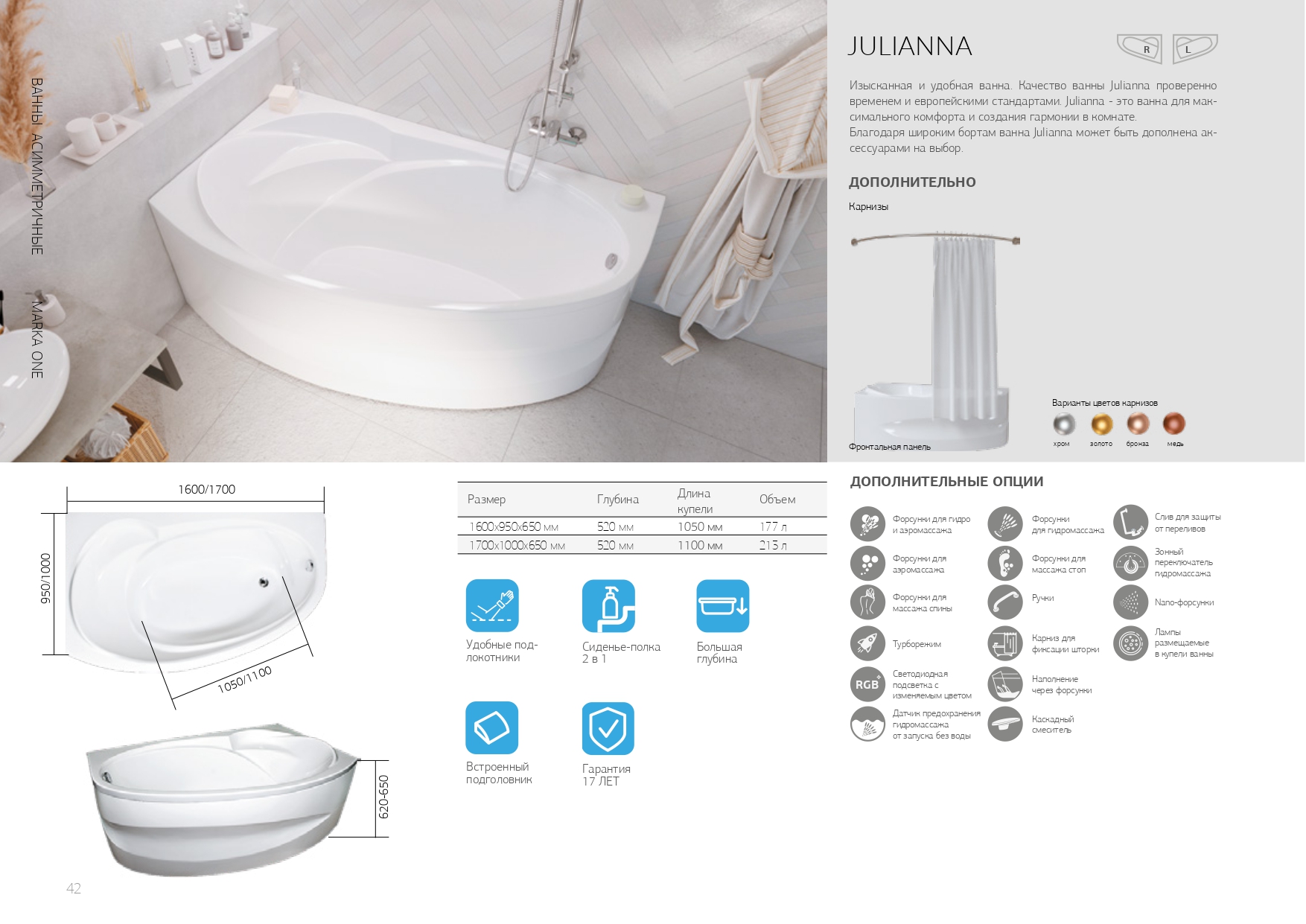 06104 Ванна Marka One JULIANNA 170x100 1 Marka JULIANNA  - Вид №6