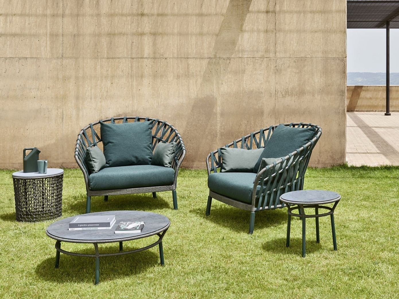 Кресло для сада из акриловой ткани с подлокотниками Varaschin Emma Cross ARCH-00102426 - Вид №4