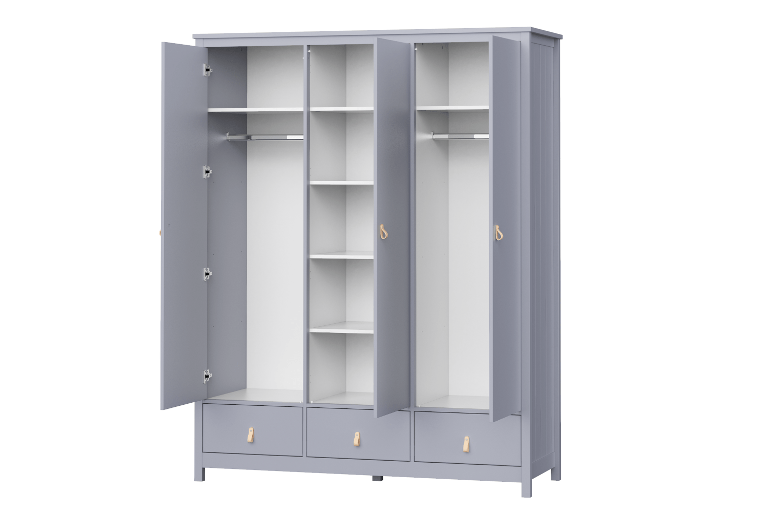 Шкаф распашной серый трехстворчатый Wood ELLIPSE ELLIPSE WOOD 00-3951345 Серый Santreyd  - Вид №3