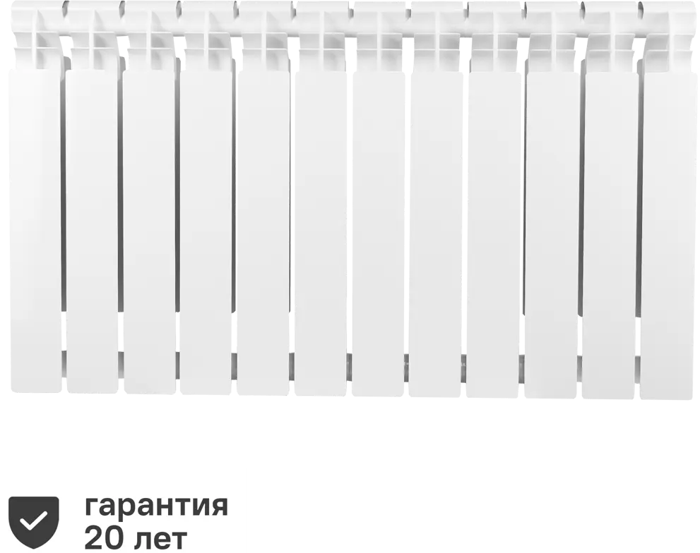 Биметаллический радиатор Тепломир 12 секций с боковым подключением 17964535