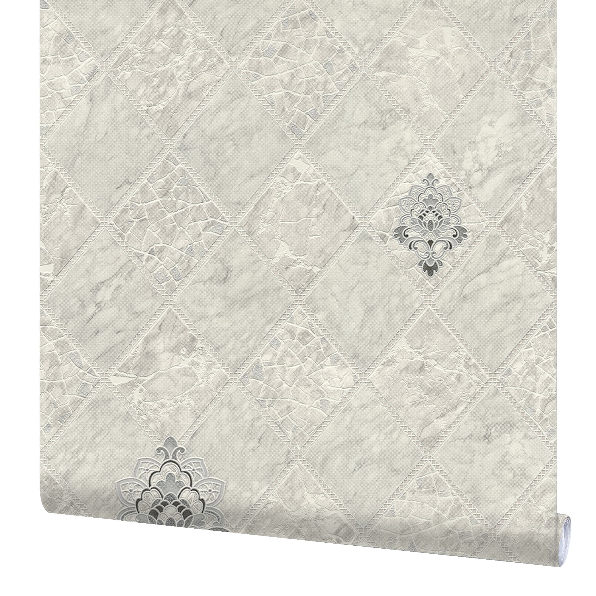 82399686 Обои виниловые серые 0.53 м 0217-5 Плитка Santreyd 