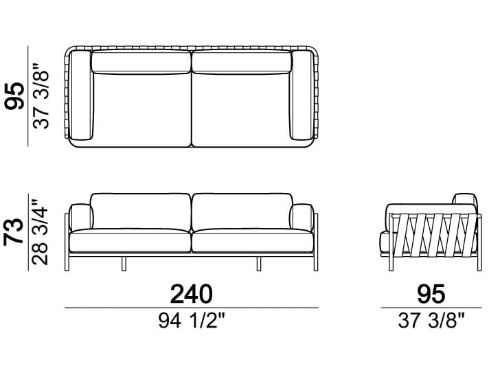 3-местный тканевый садовый диван Arketipo PUNTA ALA ARCH-00094189 - Вид №6