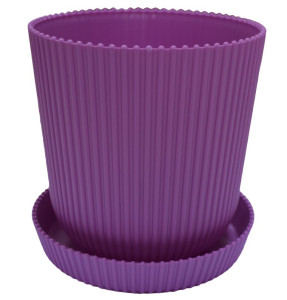 803-33 Горшок д/цветов с поддоном Le Gaufre D=15.5 2.4Л Сирень Цветочная коллекция