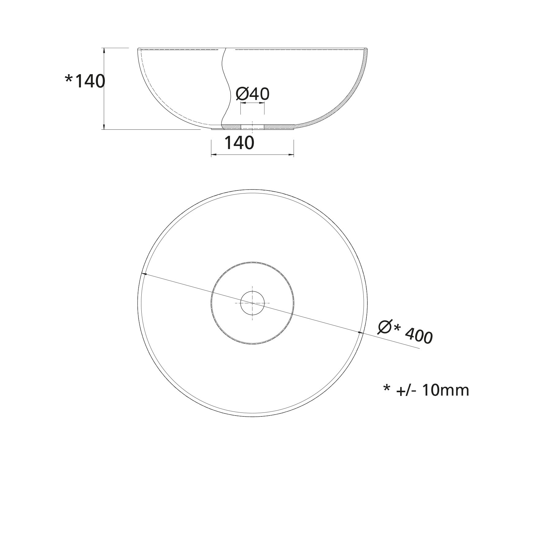 24555 SALGAR Раковина ALTIRO MATT WHITE PORCELAIN d 390 x 140 мм  - Вид №4