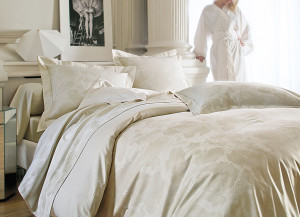 RES_AL_155 КПБ 2/155/200 кремовый прост 240/300 2 нав 50/73 сатин жаккард 460TC (в подарочной коробке) Blanc des Vosges