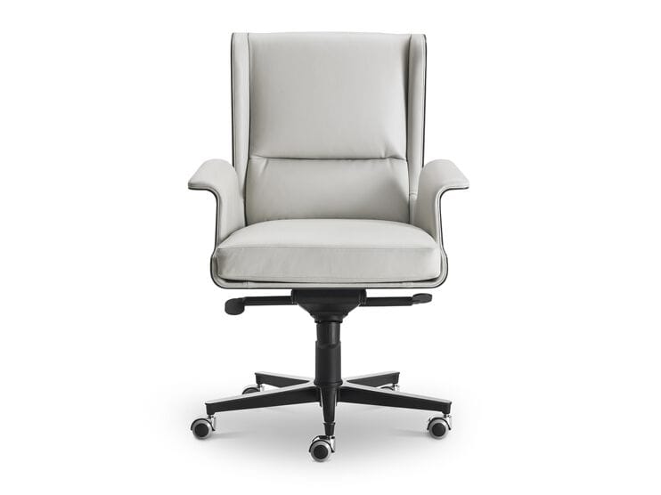 Вращающееся офисное кресло из кожи и дерева с подлокотниками i 4 Mariani ARCH-00111277