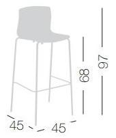 GABER Табурет высокий пластиковый с подставкой для ног Slot sun-id-1346417 - Вид №3