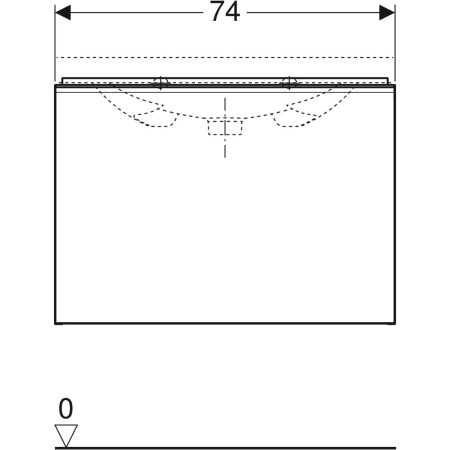 500.615.JL.2 Шкафчик для раковины Geberit Acanto, с одним выдвижным ящиком и одним внутренним выдвижным ящиком, с укороченным вылетом, с сифоном Geberit  - Вид №22