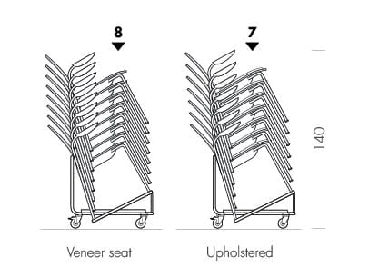 Штабелируемый стул из грецкого ореха с мягким сиденьем Gazzda Book ARCH-00092588 - Вид №20