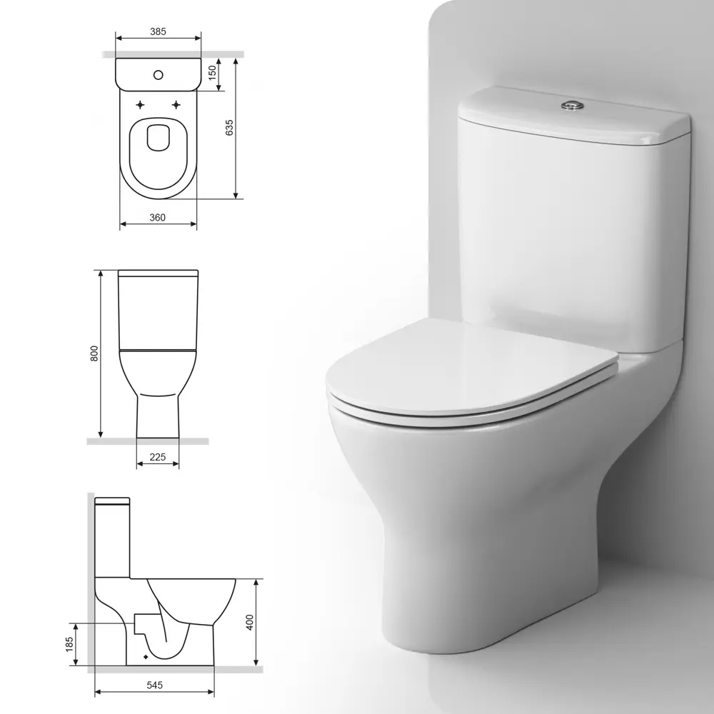 Унитаз-компакт DAMIXA Luna с системой двойного слива 84342517 STLM-0048679 - Вид №10