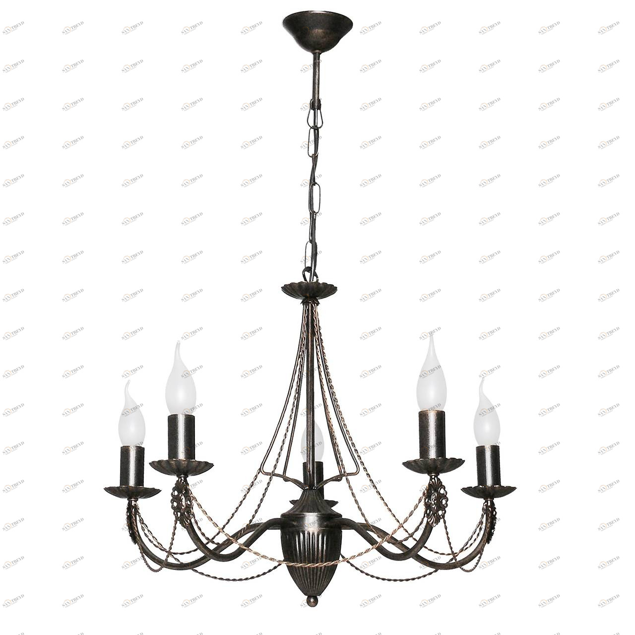 Люстра дизайнерская Bloogfgdd черная 10136-5L SUPERNW СВЕЧИ 056695 Черный 