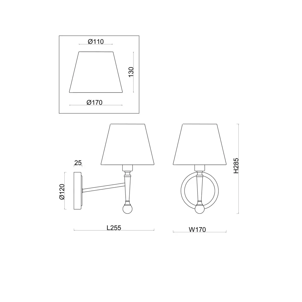 Бра Freya FR5190WL-01BS1 в стиле латунь с белым матовым плафоном 85283322 STLM-0060857 - Вид №9