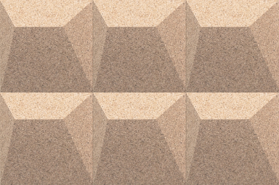 310 111 011 Пробковая 3D-плитка для стен Ramp Pearl GRANORTE 3DForms