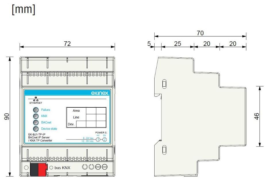 EKINEX Шлюз bacnet ms / tp server - knx sun-id-1446249 - Вид №1