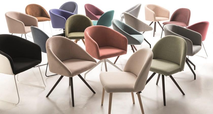 Luxy Вращающееся кресло из ткани с подлокотниками Bloom 4blfn58, 4blfb60 - Вид №7