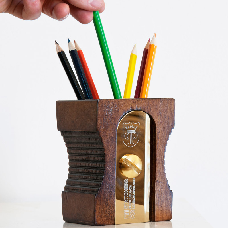 Органайзер для рабочего стола Sharpener темное дерево SUCK UK SKPENCILPOT3 - Вид №3