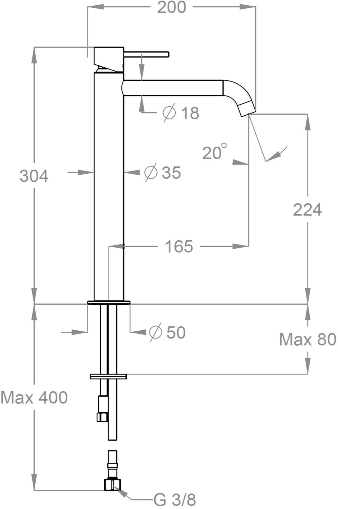 Fir Italia Смеситель для раковины на столешнице из нержавеющей стали Cleosteel 48 4811900 - Вид №1
