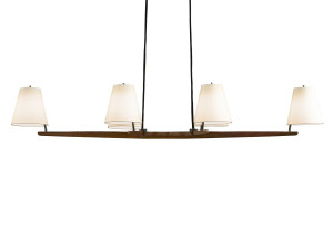 Подвесной светильник из дерева и шелка