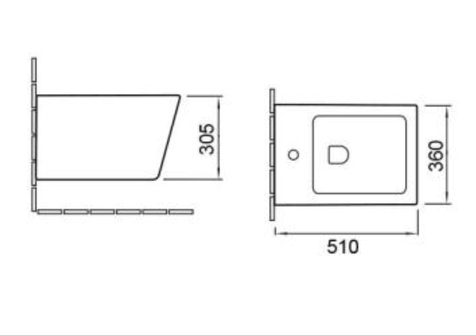 Биде подвесное SL-5054MB SANTILINE  - Вид №3