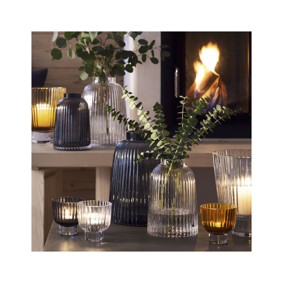 Ваза Pleat 26 см серая LSA International G139926847 - Вид №1