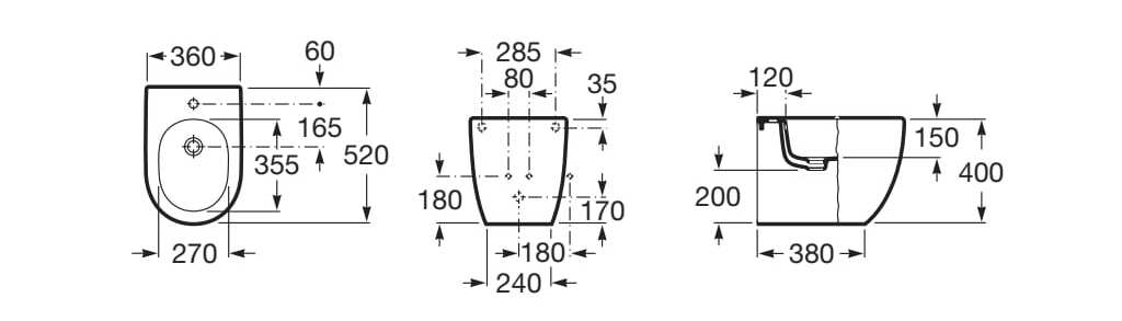 Компактное напольное фарфоровое биде Roca Meridian ARCH-00028767 - Вид №2