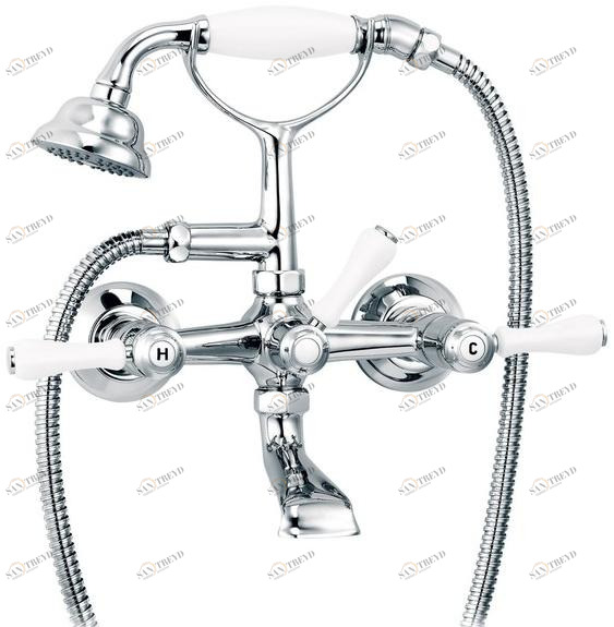 rvb Смеситель для ванны настенный с ручным душем на 2 отверстия 1935 limoges 1935.--.69