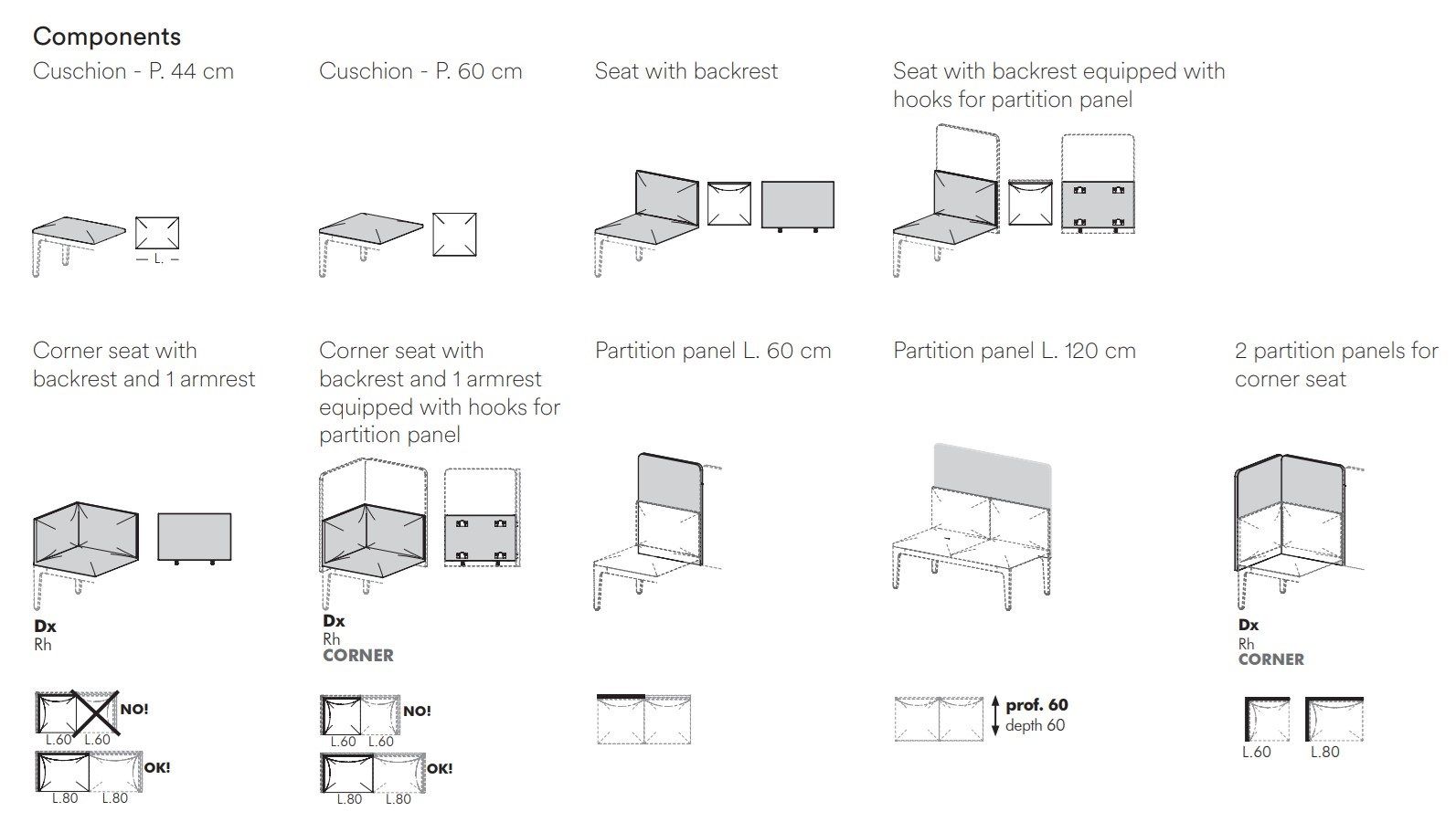 Скамейка из ткани FREZZA Alplus ARCH-00073019 - Вид №3