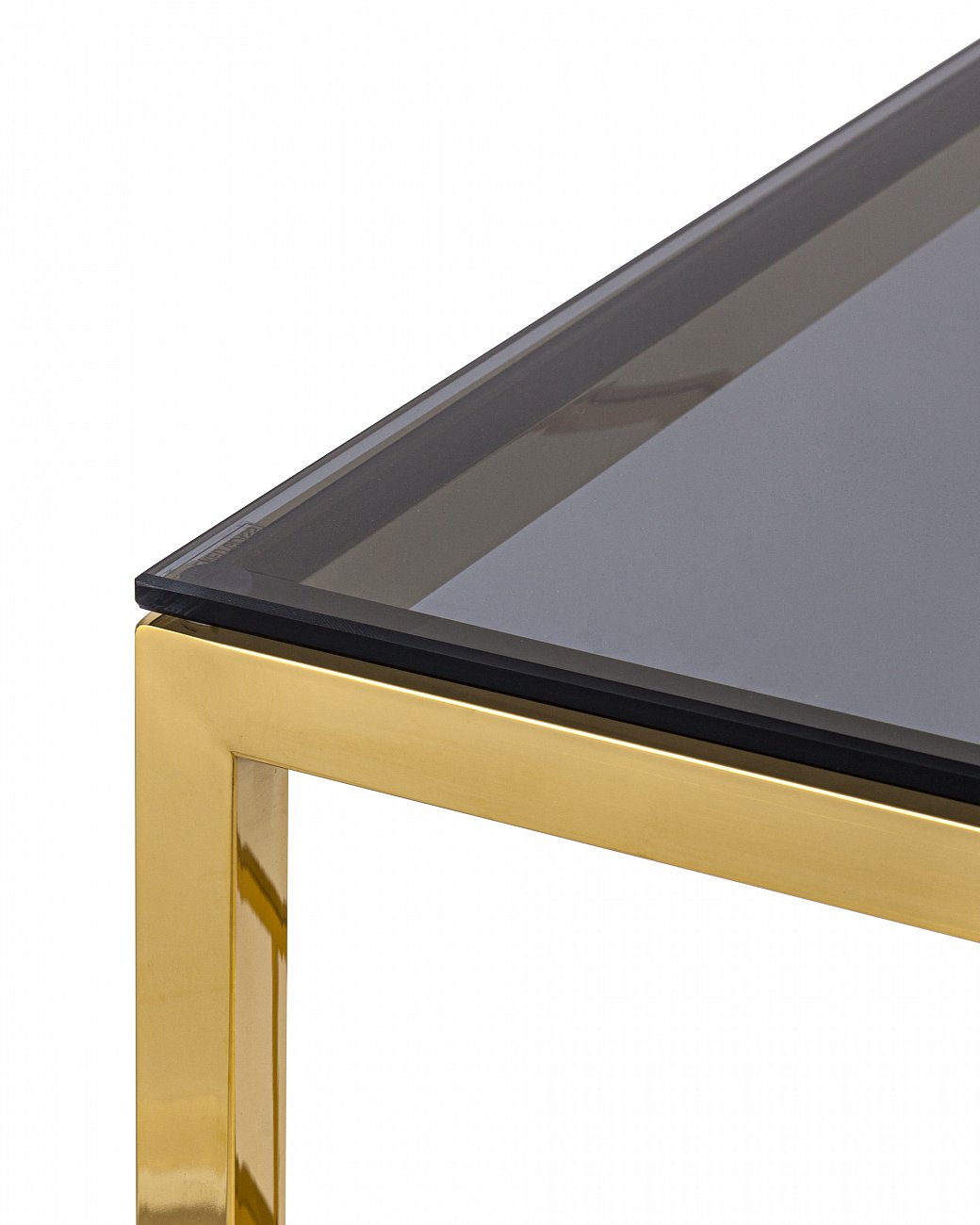 Журнальный столик стеклянный дымчатый с основанием золото 55х55 см "Бруклин" STOOL GROUP  00-3881911 Золото  - Вид №1