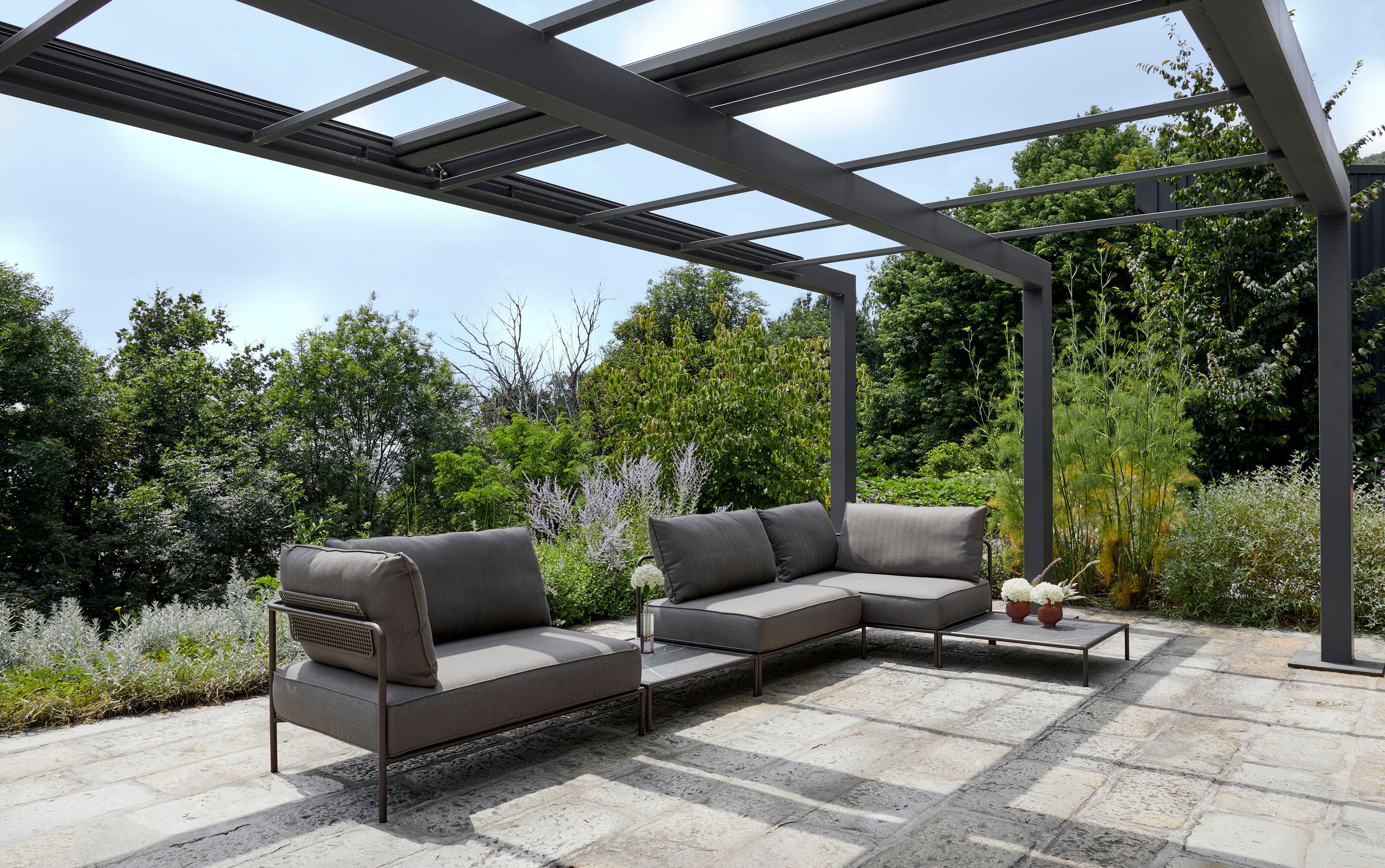 Окрашенный стальной садовый стол и столешница HPL S-CAB лоскут ARCH-00102797 - Вид №13