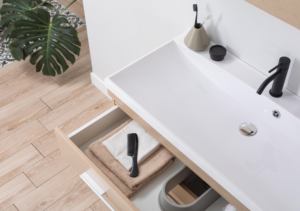 Мебель для ванной Aquanet Нота NEW 100 светлый дуб (камерино) 00230305 - Вид №7