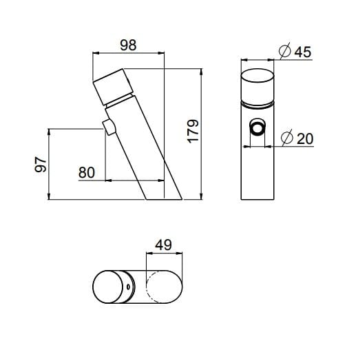 Однорычажный смеситель для раковины с одним отверстием CARIMALI Scull ARCH-00127284 - Вид №2