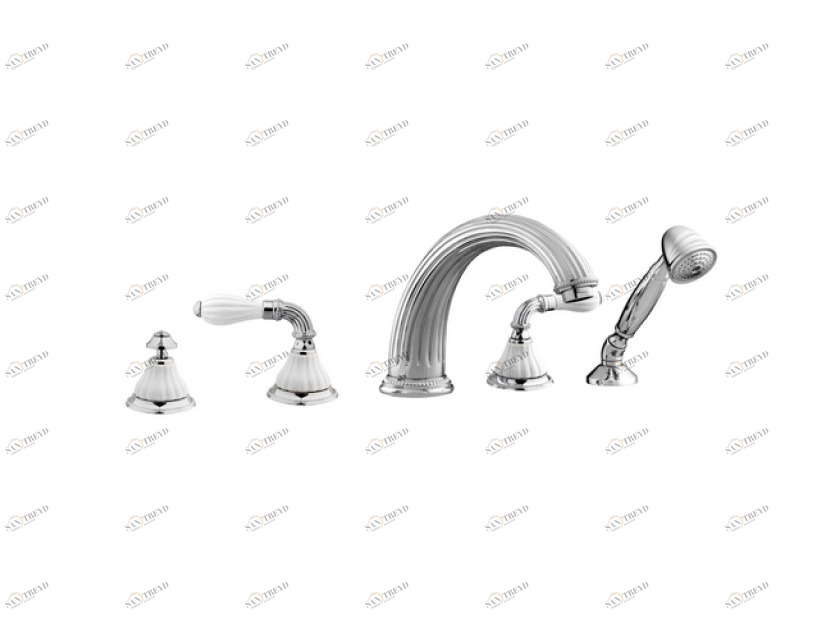 233516.0000.00 Набор для ванны на пять отверстий с фарфором Золото 24К Mestre Artica