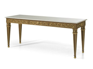 Дубовая консоль с мраморной столешницей