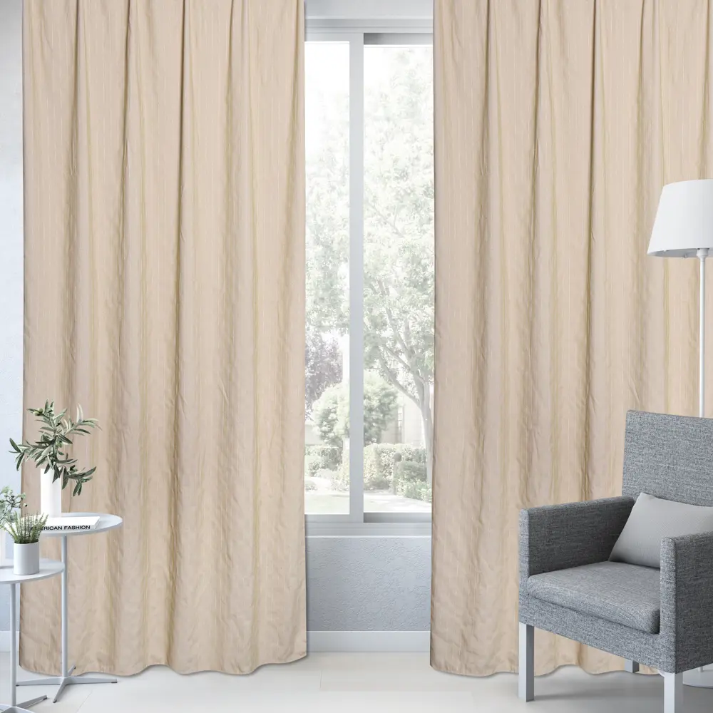 Штора на ленте Inspire Carbo 160x280 см цвет желто-белый 88311148 STLM-2133088  - Вид №5