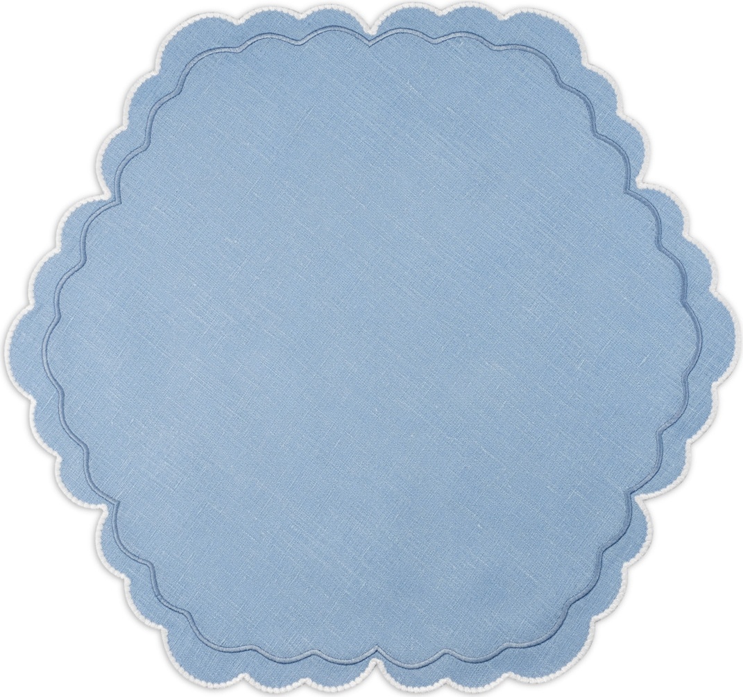 10677595 Truffle Bee Набор салфеток круглых Truffle Bee Oyster 43см, 2шт, голубо-белый, лен Ткань